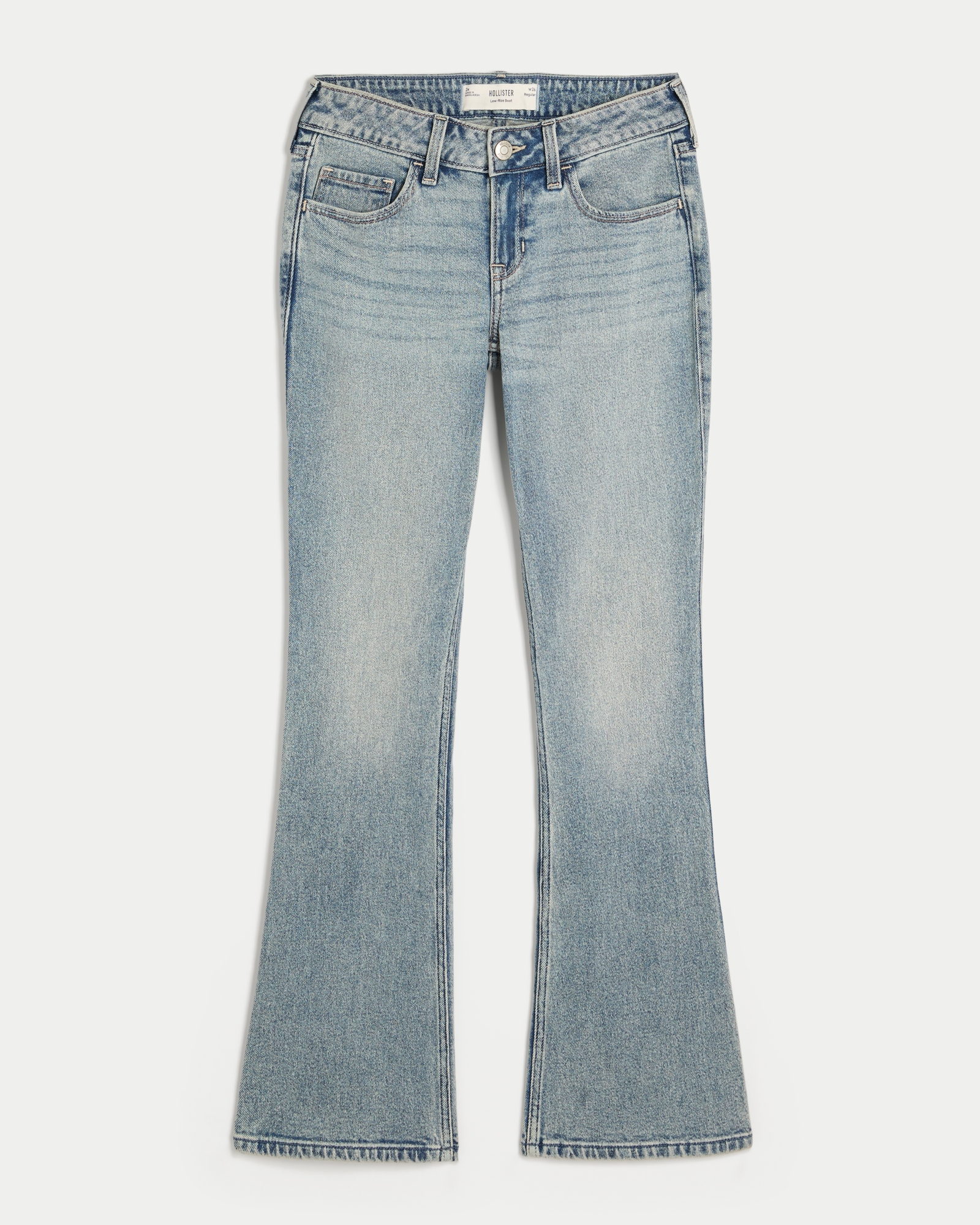 Low-Rise Dark Wash Embroidered Bootcut Jeans