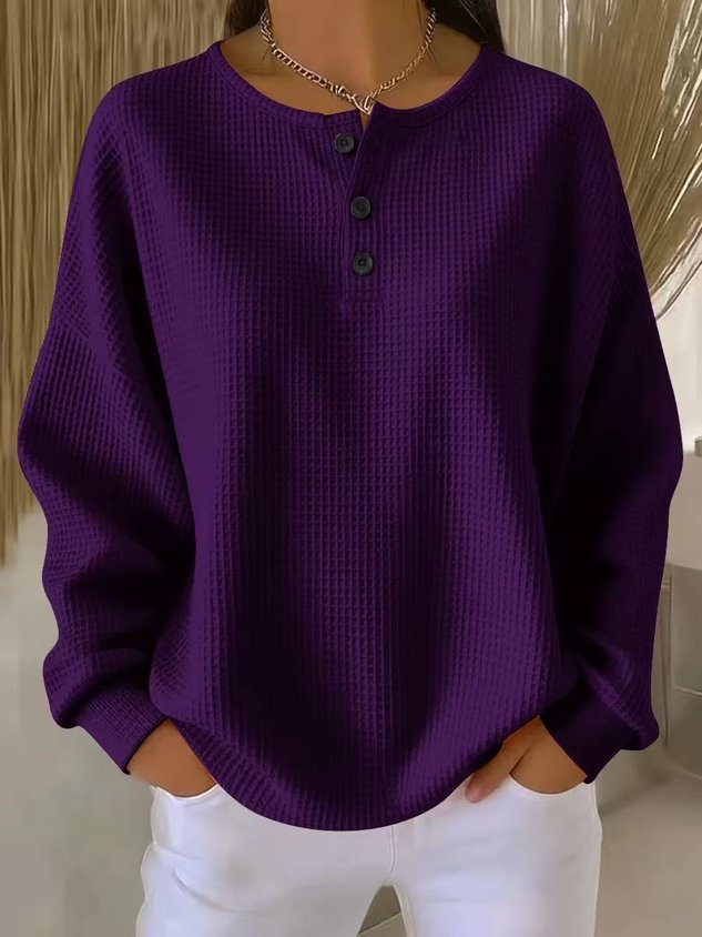 Loose Simple Crew Neck Plain T-Shirt