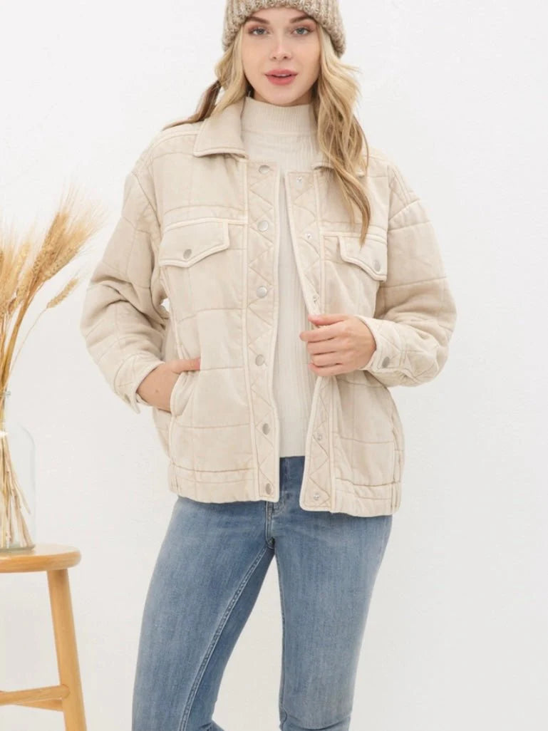 Stone Washed Quilted Jacket