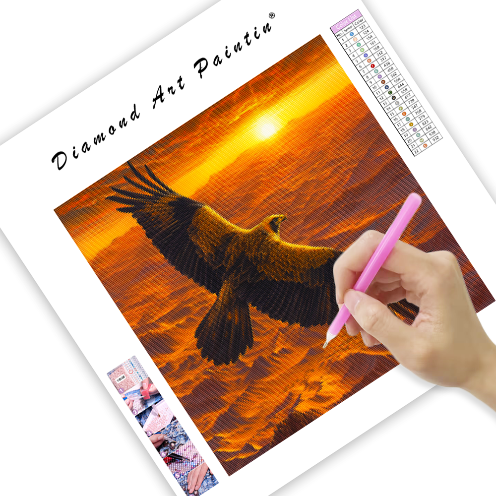 Golden Eagle Over Desert - Diamond Painting