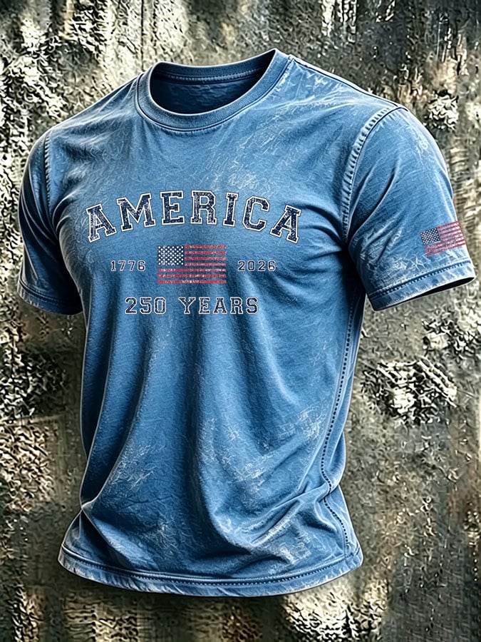 Men's Retro Print Short-Sleeve T-Shirt