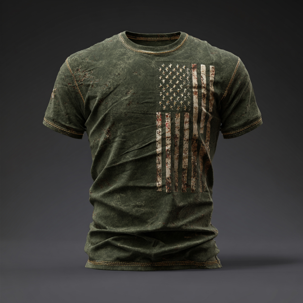 Men's casual American 250th anniversary printed T-shirt
