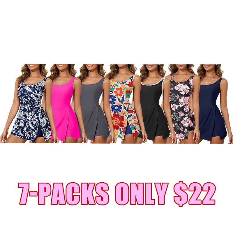 🏖️ Women's Tummy Control Swim Dress with Built-In Shorts
