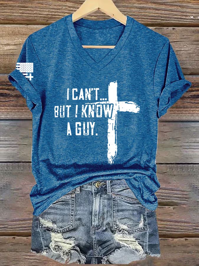Women's Casual Faith-Print Short-Sleeve T-Shirt