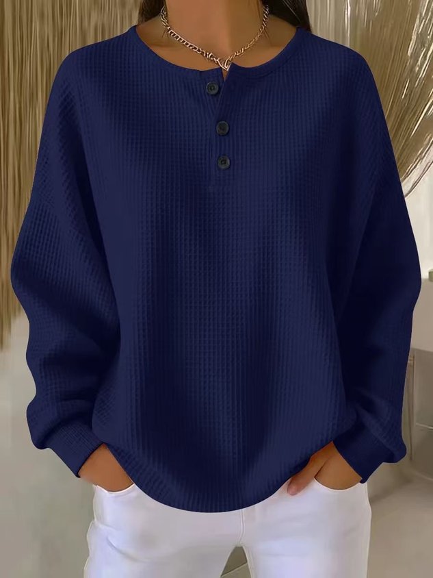 Loose Simple Crew Neck Plain T-Shirt