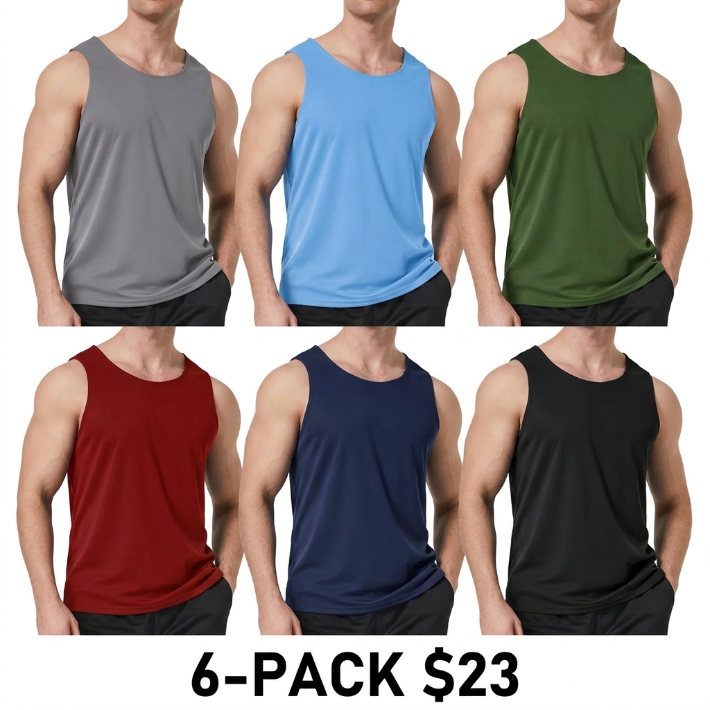 Men's 8-Pack Quick Dry Workout Tank Tops – Breathable Gym Sleeveless Muscle Shirts