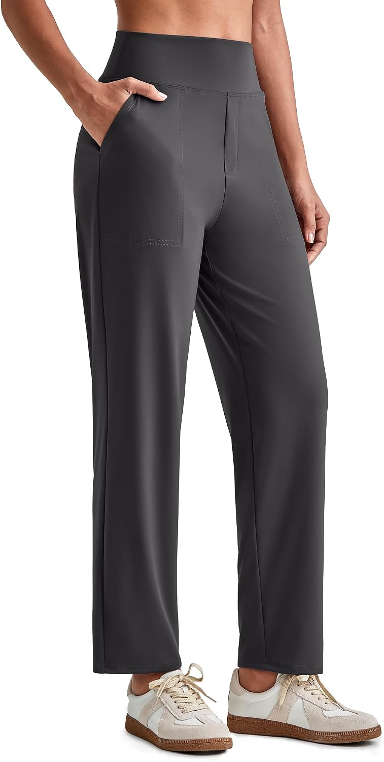 Womens Ankle Dress Yoga Pants with Pockets Stretchy Business Casual Slacks Work Trousers Travel Pant