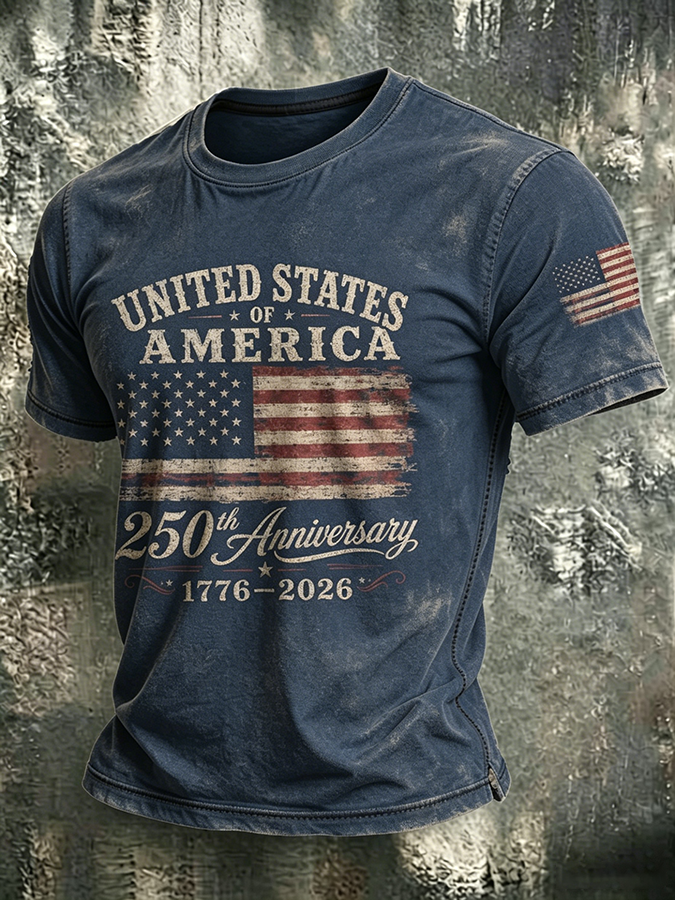 250Th Anniversary Washed And Worn Round Neck T-Shirt In The United States