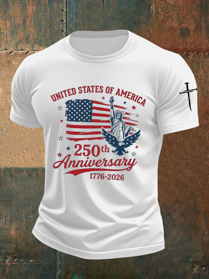 Men'S 250th Anniversary Retro Bald Eagle T-Shirt