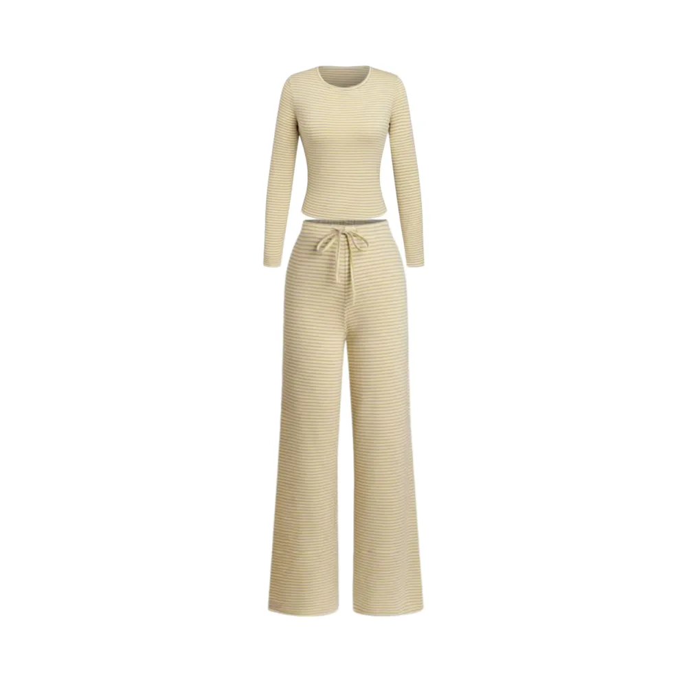 Women's Casual Striped Top & Pants Set