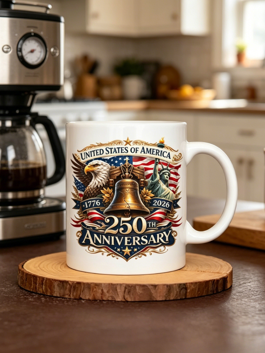 Our People'S 250 Years 1776-2026, Art Flag Accent Coffee Cup | Patriotic Cup