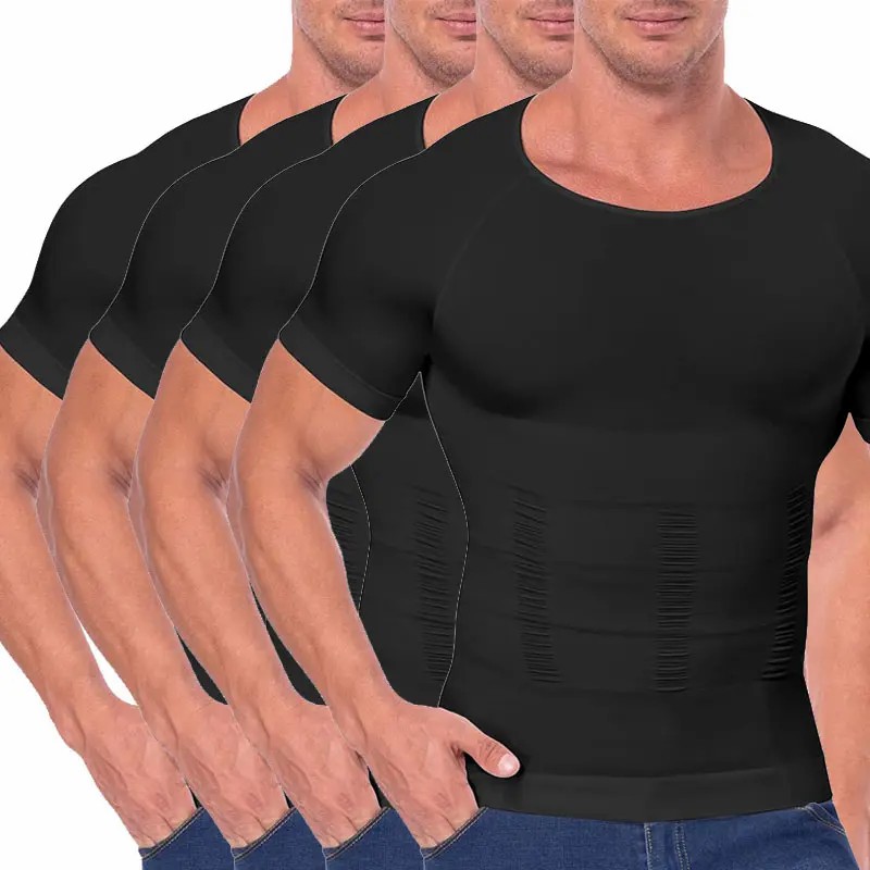 Men Shaping Shirts Body Shaper,Men Short Sleeve Shirt