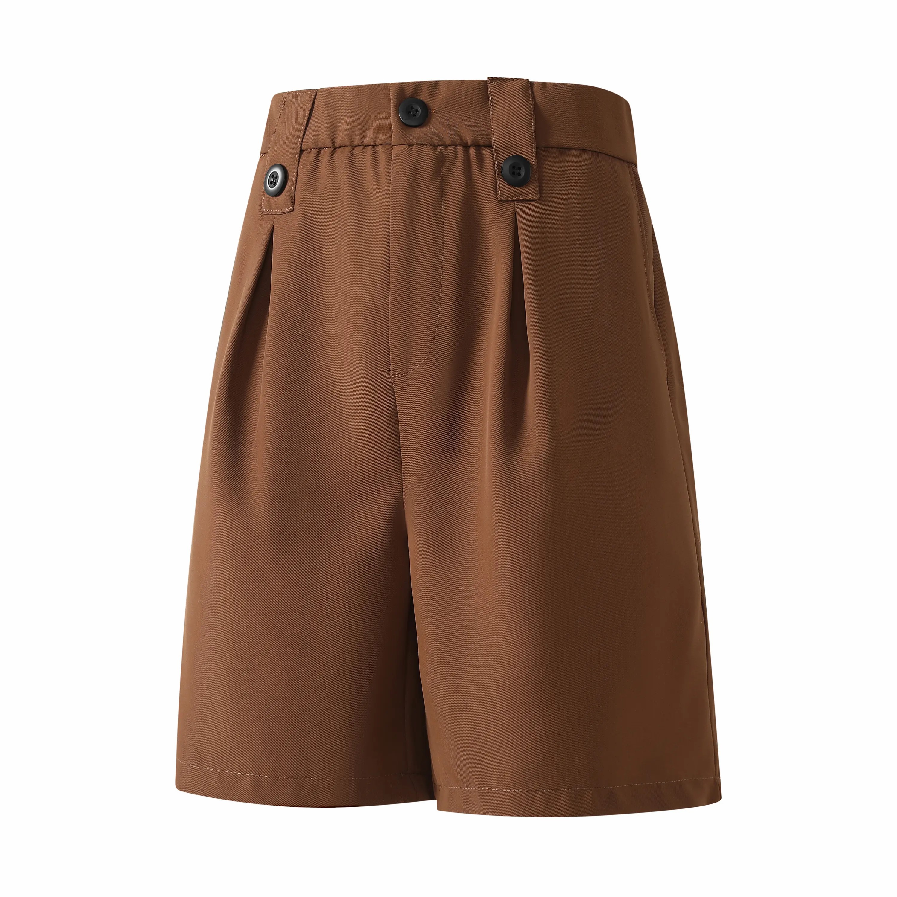 Men's High Waisted Pleated Dress Shorts – Black Suit Shorts for Casual & Formal Summer Wear