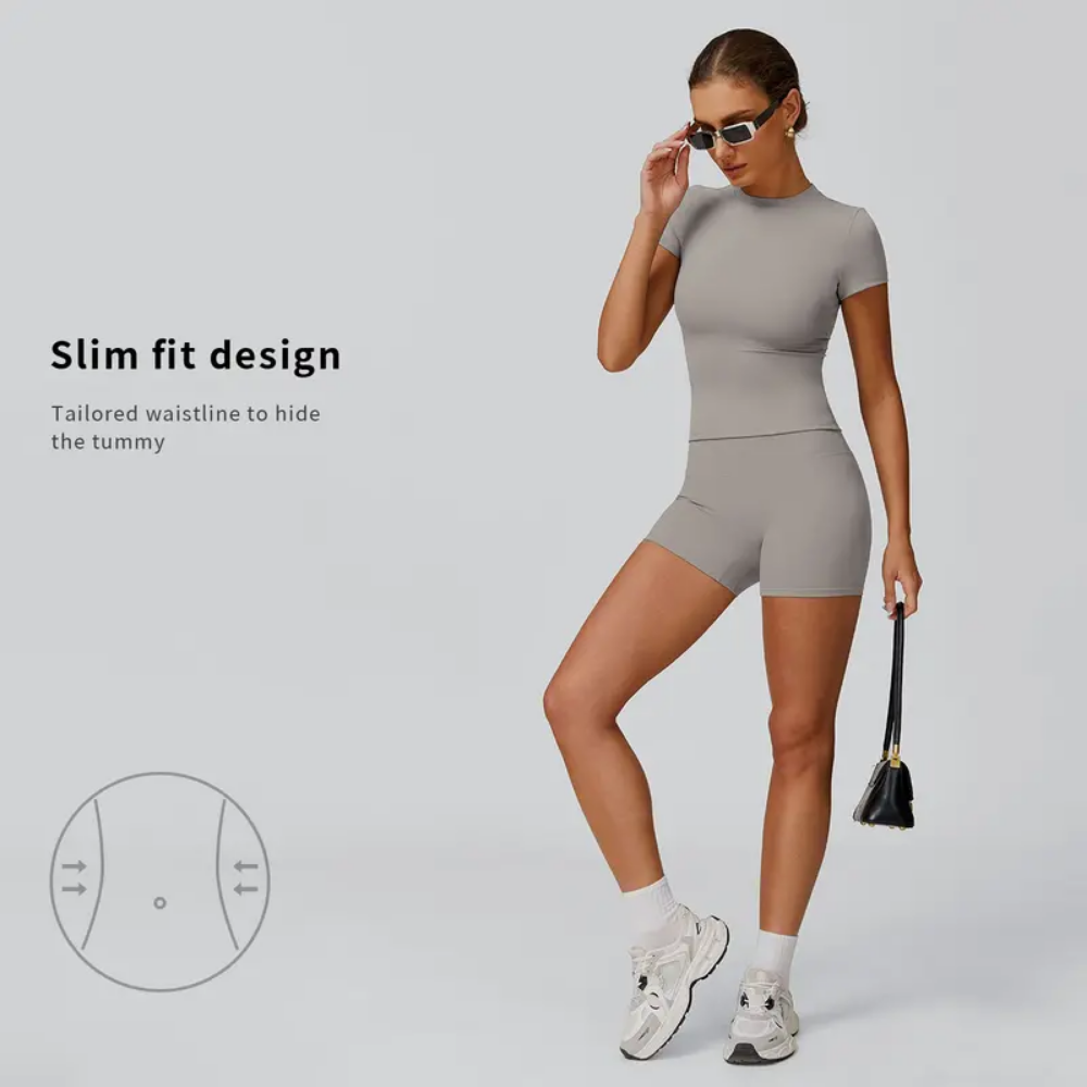 2-Piece Boat Neck Open-Back Workout Athletic Women’s Backless Tank Top Set