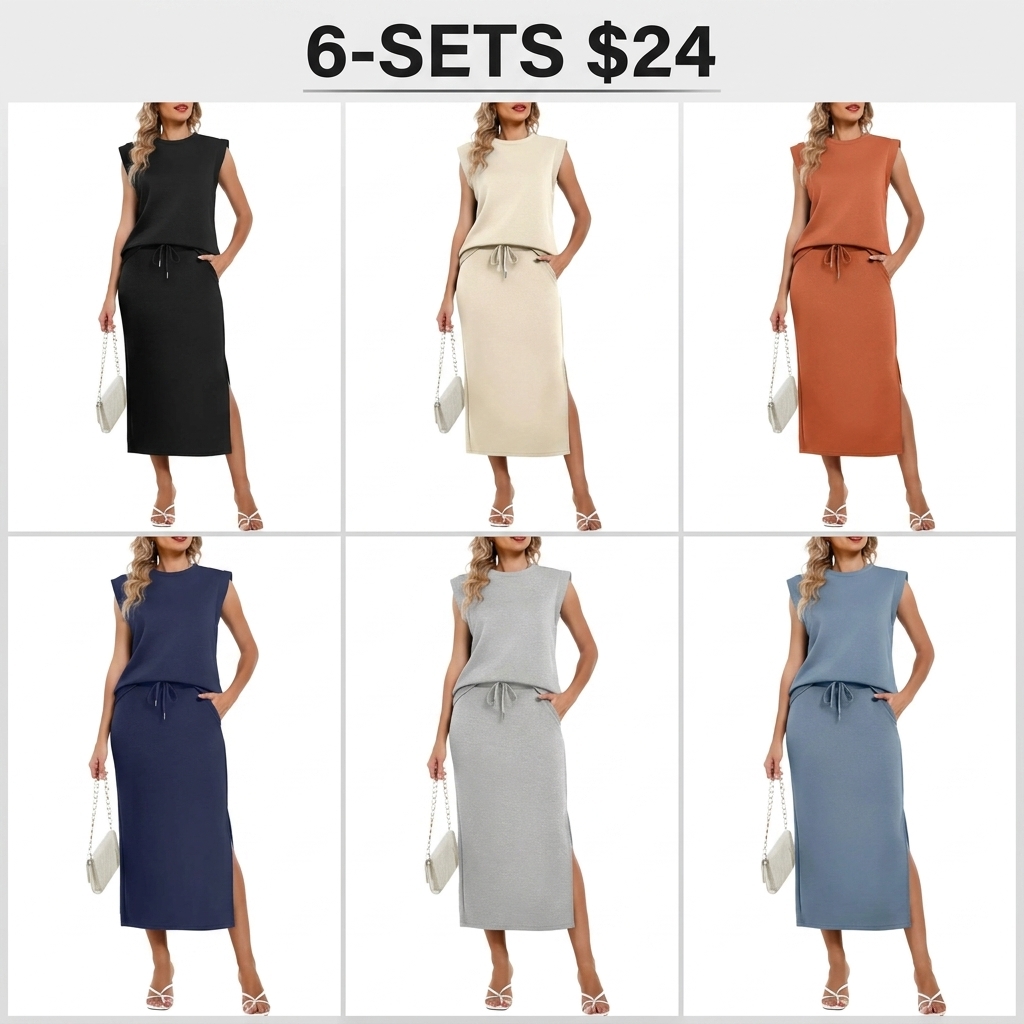 Women's 2-Piece Fitted Basic Outfits