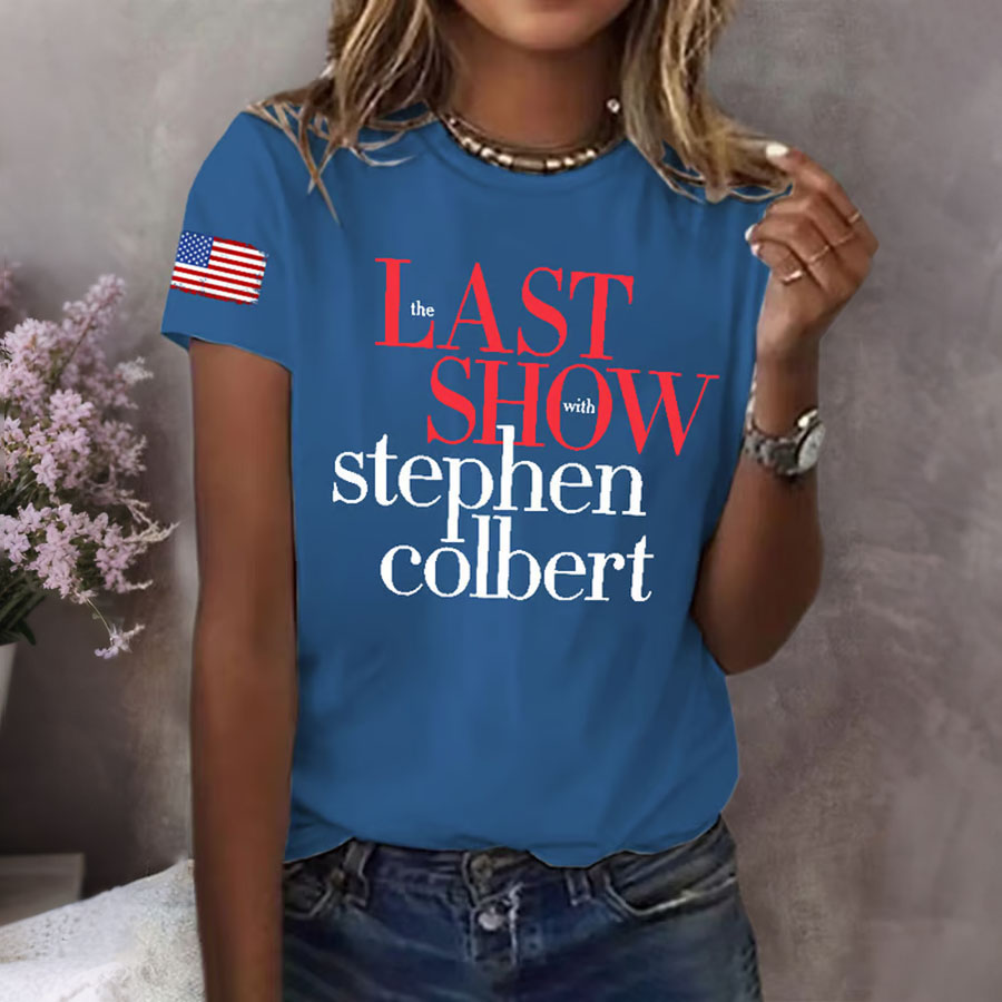 Women'S Round Neck Printed Short Sleeved T-Shirt