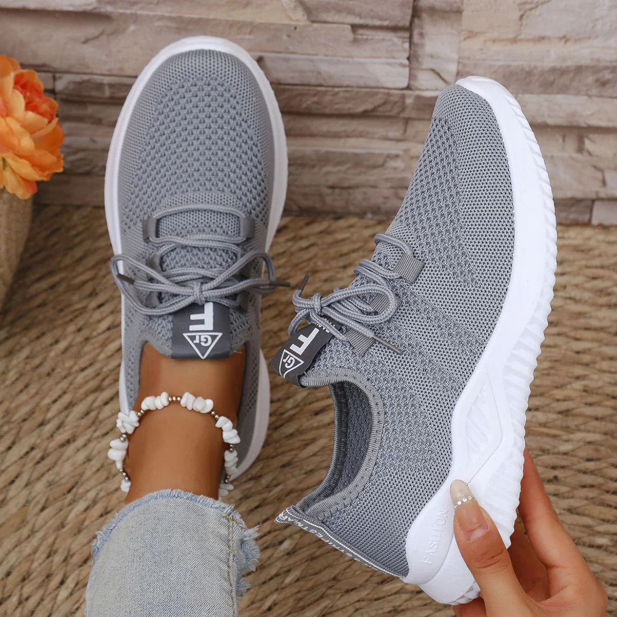 Breathable Mesh Lace Up Athletic Shoes (multiple color options)