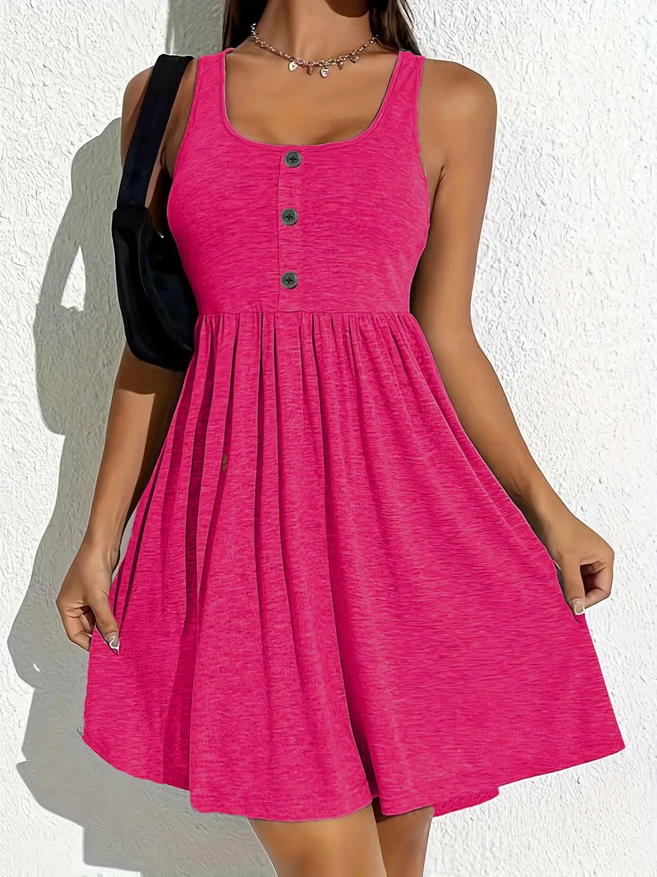 Plus Size Scoop Neck Stretch Jersey Tank Dress –  Easy Care Daily Wear Dress