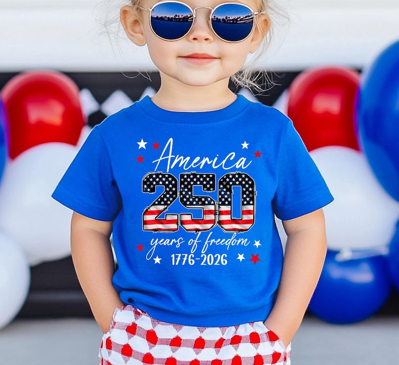 America 250th Anniversary Kids Shirt, United States of Patriotic Flag Toodler Tee, 4th of July T-Shirt, 250 Years of Independence Top