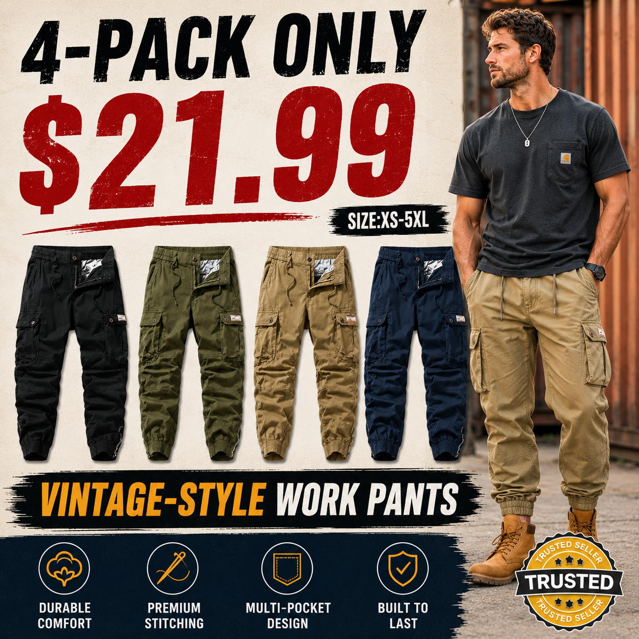 Men's Stylish Trousers – Versatile Cargo Pants