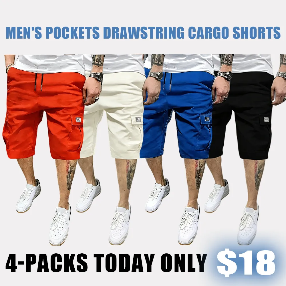 🔥Men's Pockets Drawstring Cargo Shorts