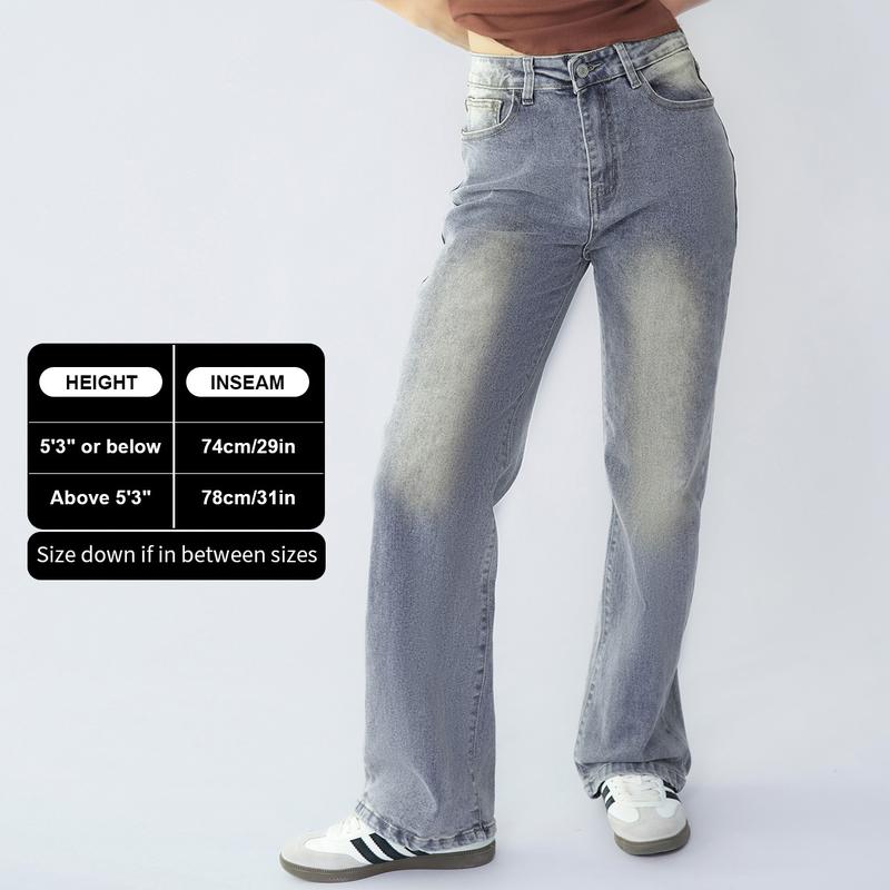 Women's High Waist Stretch Wide Leg Jeans