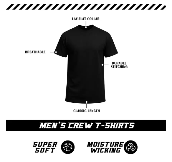 6-Pack: $18— Men's Solid-Color Crewneck T-Shirts, Comfortable Fit