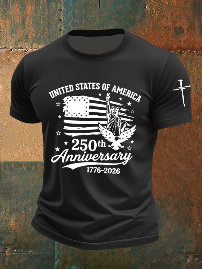 Men'S 250th Anniversary Retro Bald Eagle T-Shirt