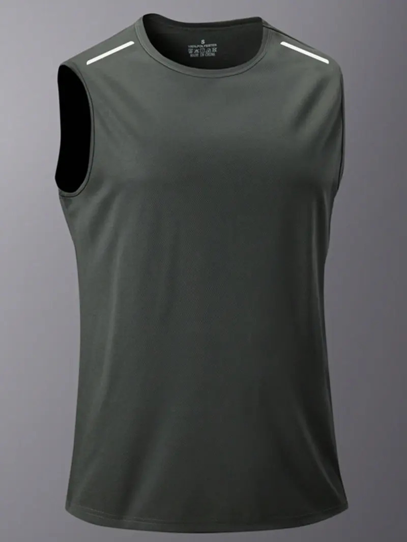 Quick-dry sleeveless sports tank top (with reflective shoulder strips)