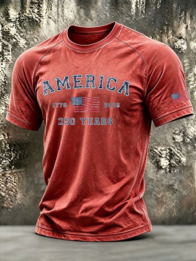 Men's Retro Print Short-Sleeve T-Shirt
