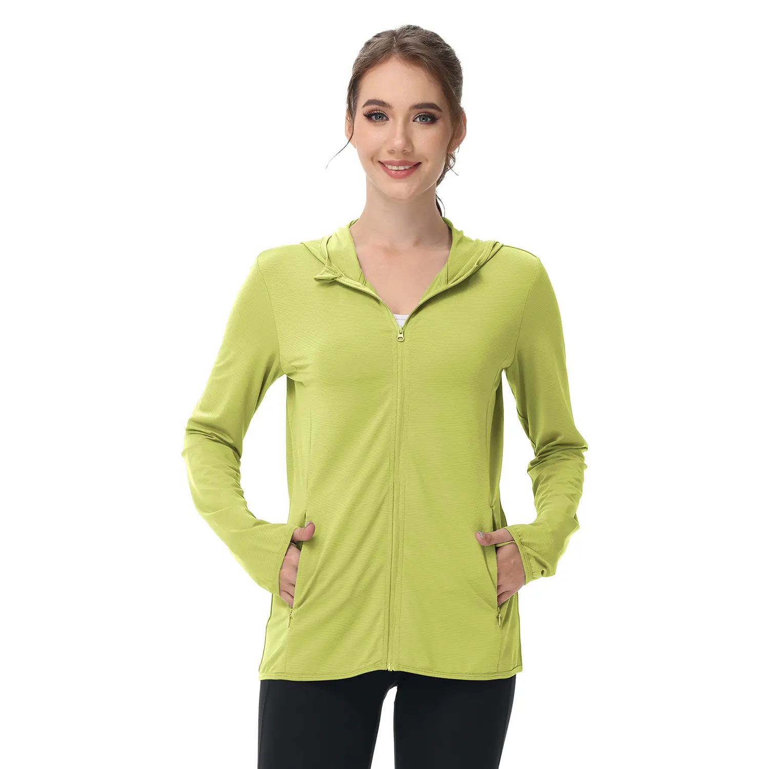 Women's Lightweight Long-Sleeved Sunscreen Hoodie Jacket - Full-Range Large Elastic