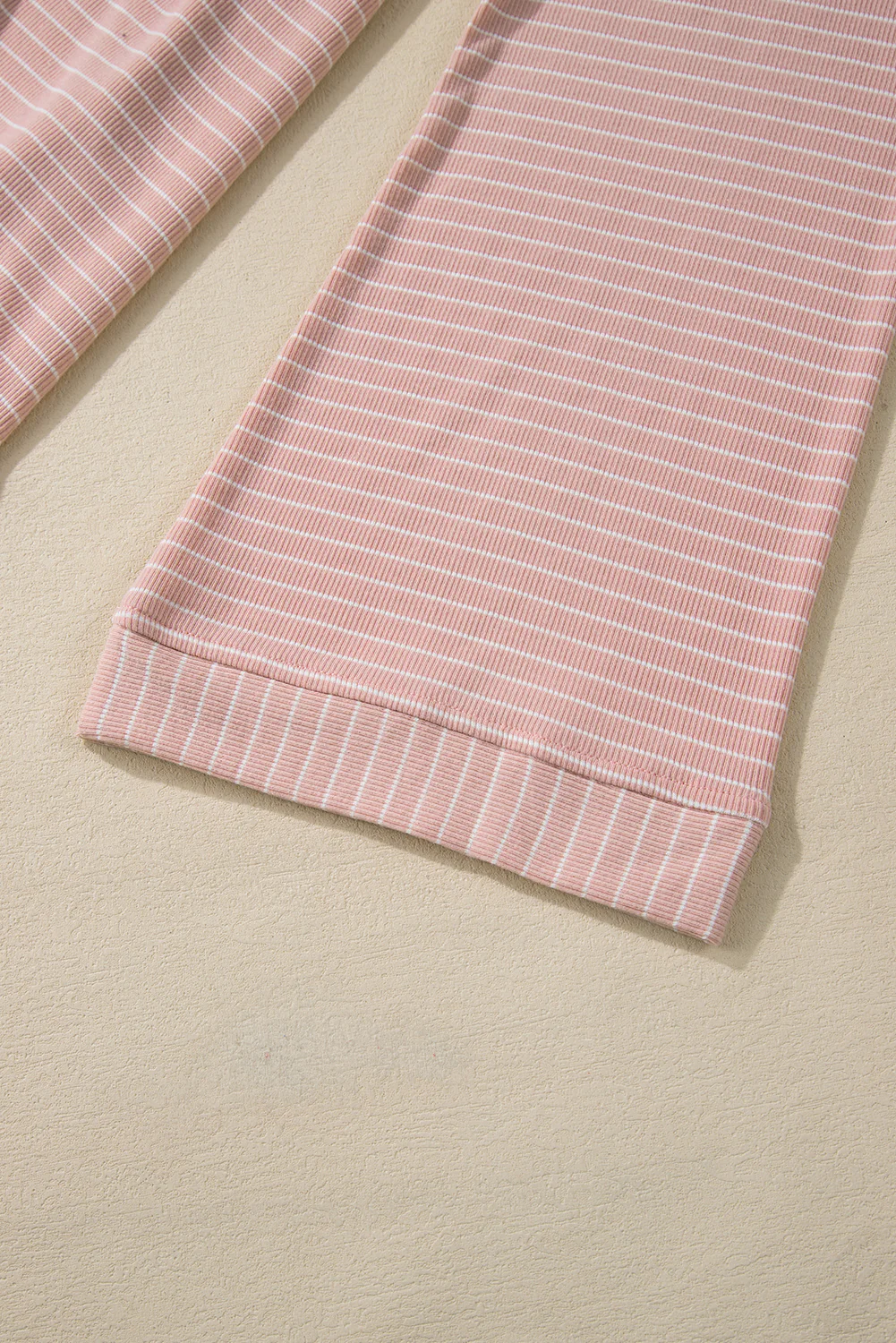 Stripe Cowl Neck Side Slits Loose Fit Long Sleeve Top