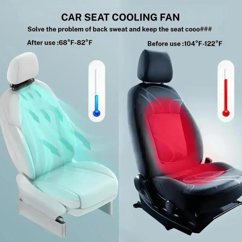 🎁Car Seat Velcro Fan: 3 Adjustable Speeds, Built-In 3000mAh Battery, USB Charging, Suitable For Cars, Golf Carts, And Travel RVs