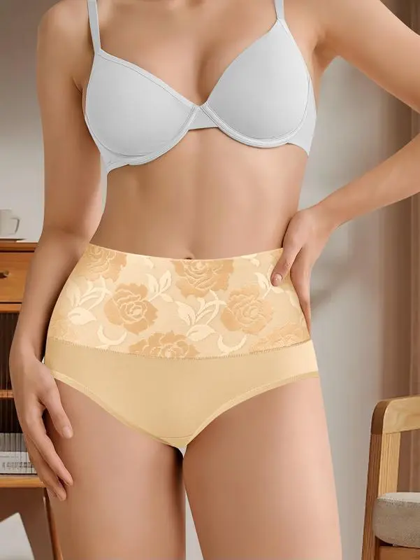 Women's 12-Pack High Waist Cotton Briefs – Tummy Control Hip Lifting Colorblock Printed Underwear S-XXL