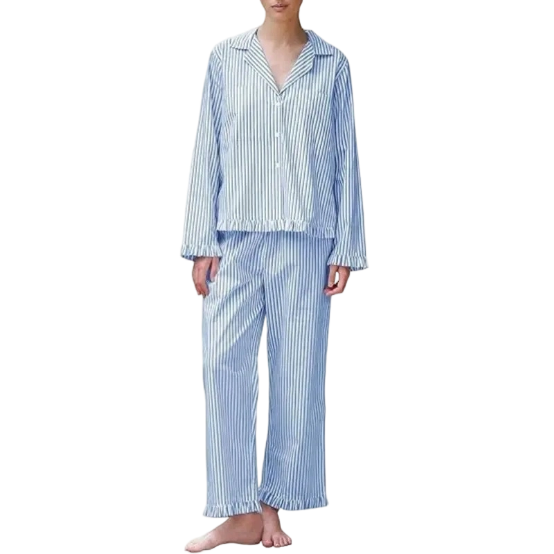 Women's Striped Button-Down Pajama Set