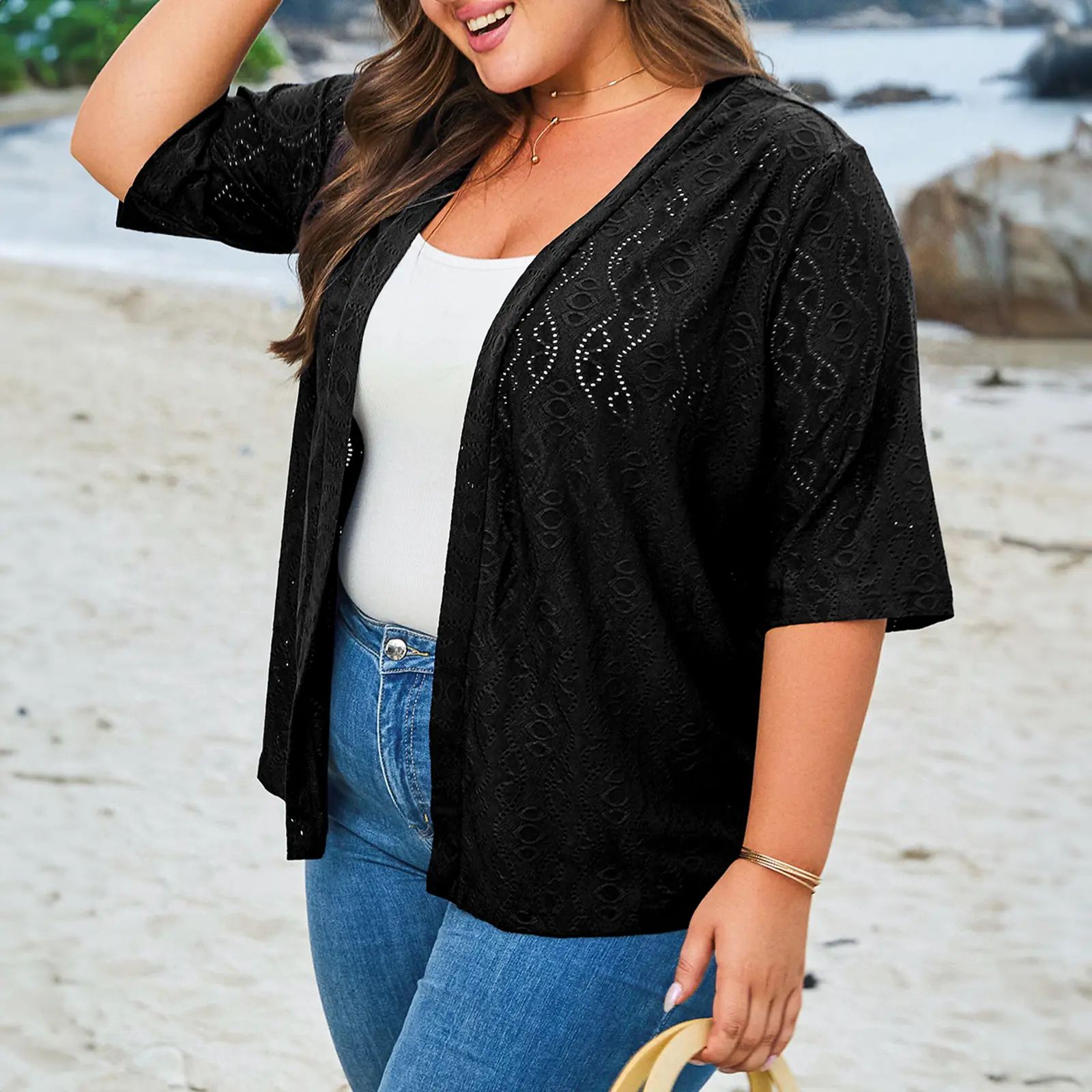 Everyday Lightweight Open-Front Cardigan