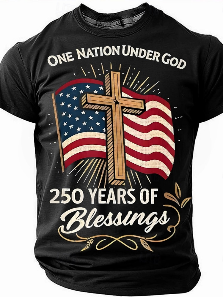 Art Flag Cross 250Th Anniversary Commemorative T-Shirt