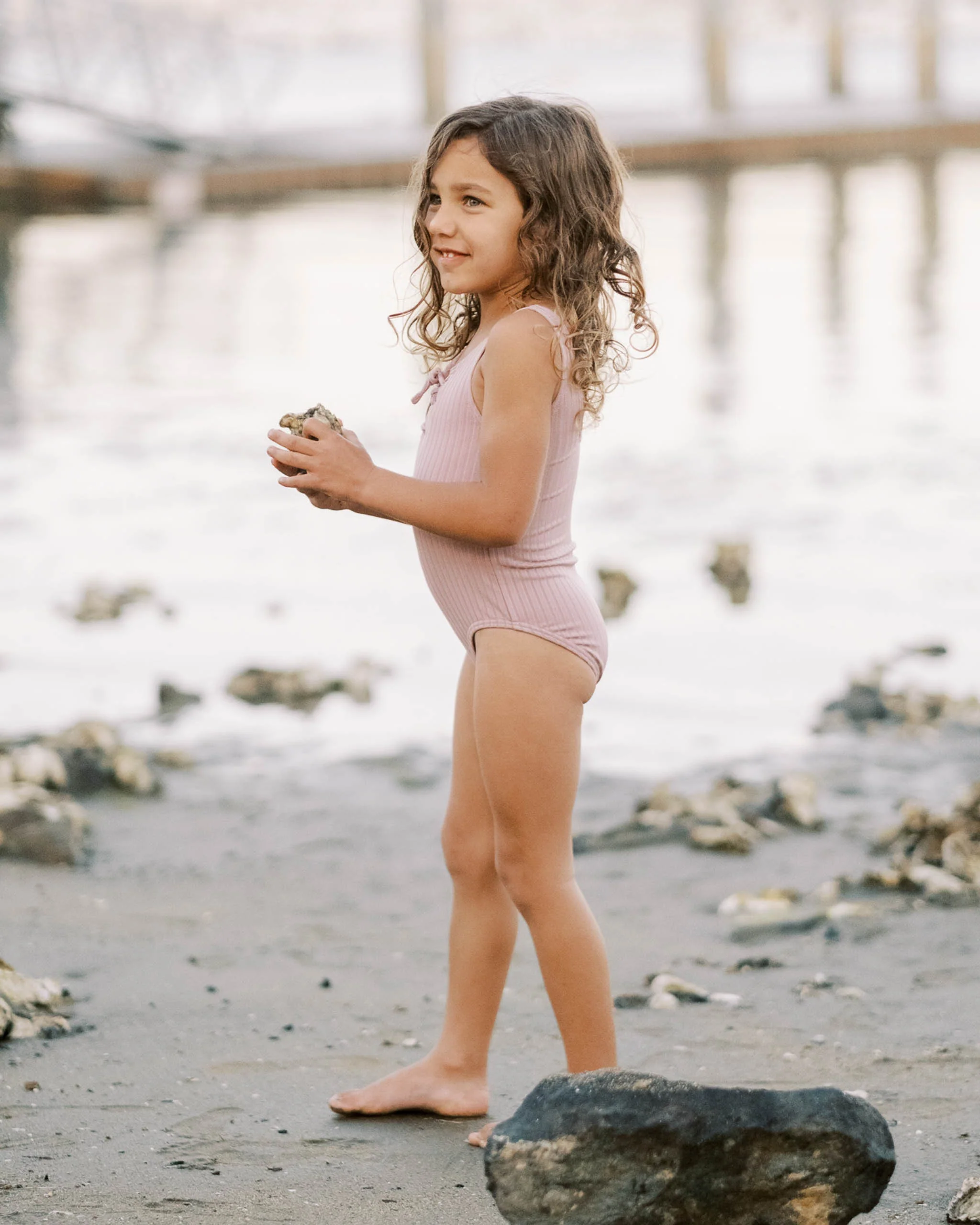 lace up one-piece | mauve