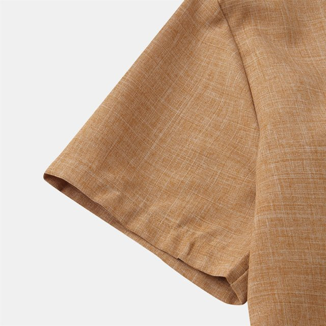 Heathered linen-blend shirt