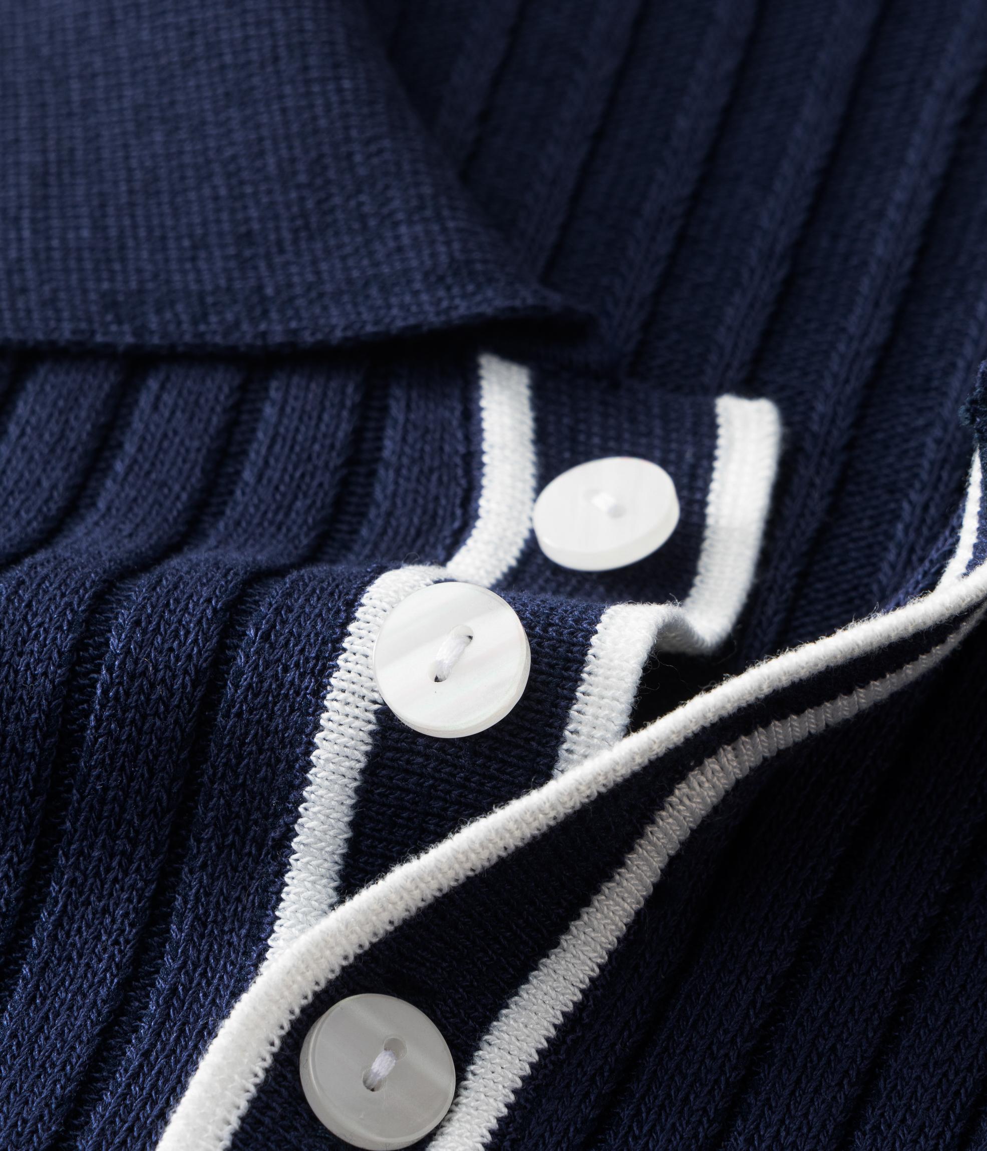 Men's Vintage Rib-Knit Polo Shirt