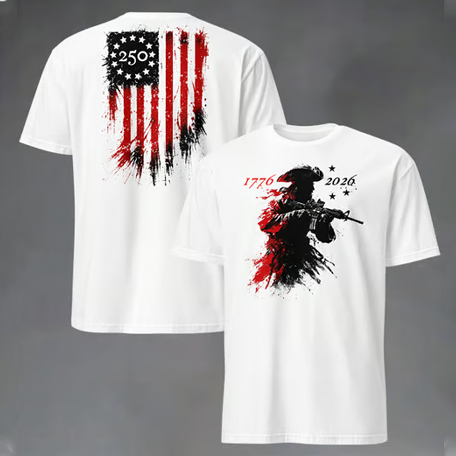 Men'S Flag Printed Short Sleeved Casual T-Shirt