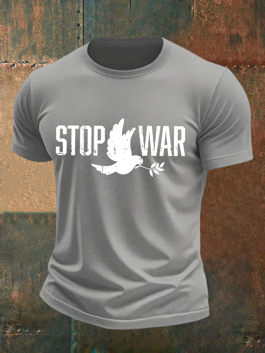 Men's No War cotton short-sleeved T-shirt