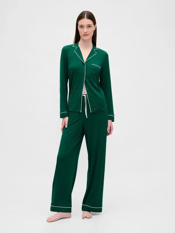 Women's Long Sleeve Button-Down Pajama Set