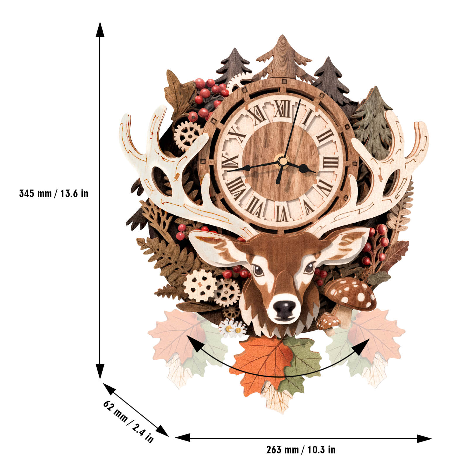 ReindeerDIY Wooden Clock, 3D Puzzle Craft Kit