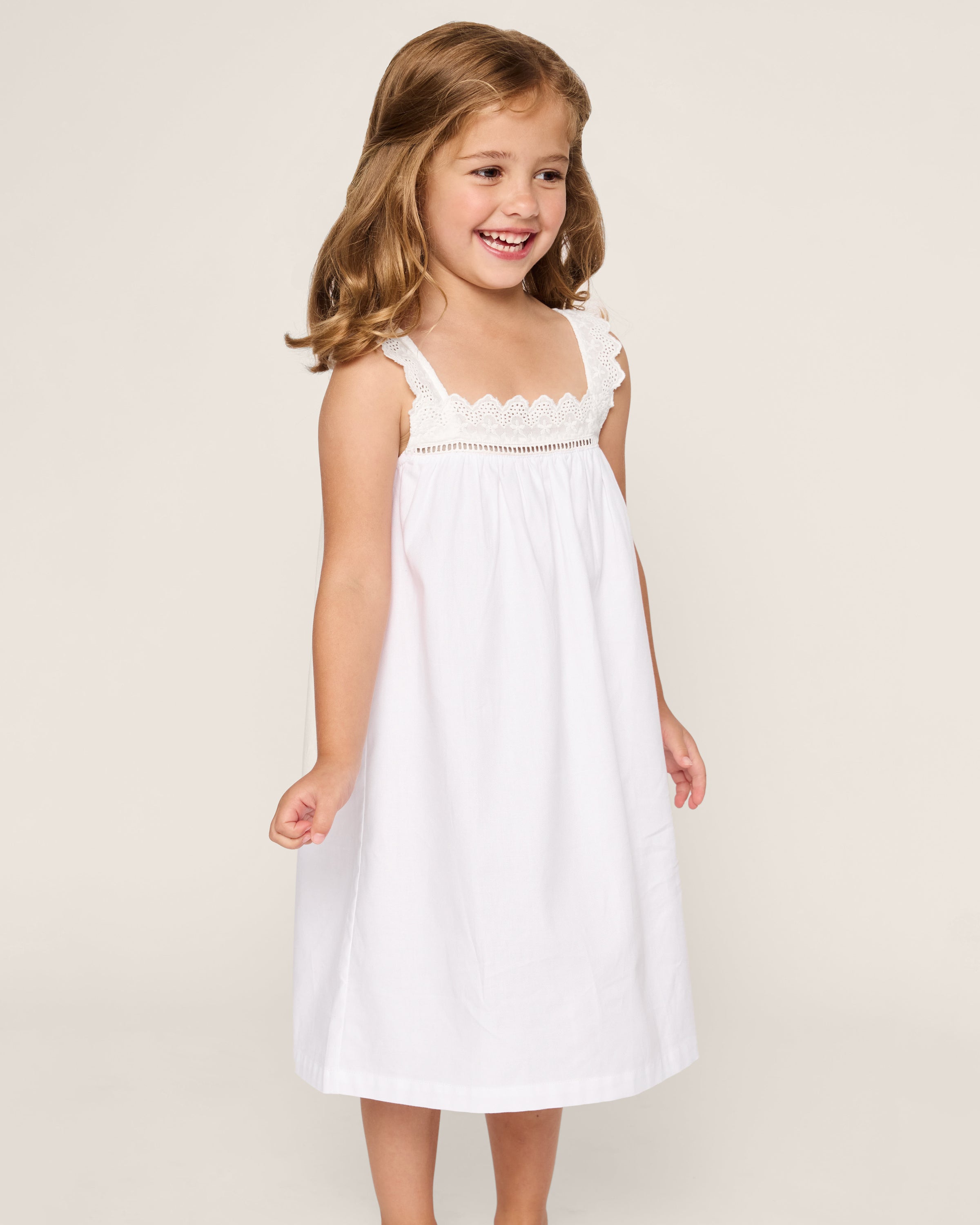 Girl's Twill Esme Nightgown in White