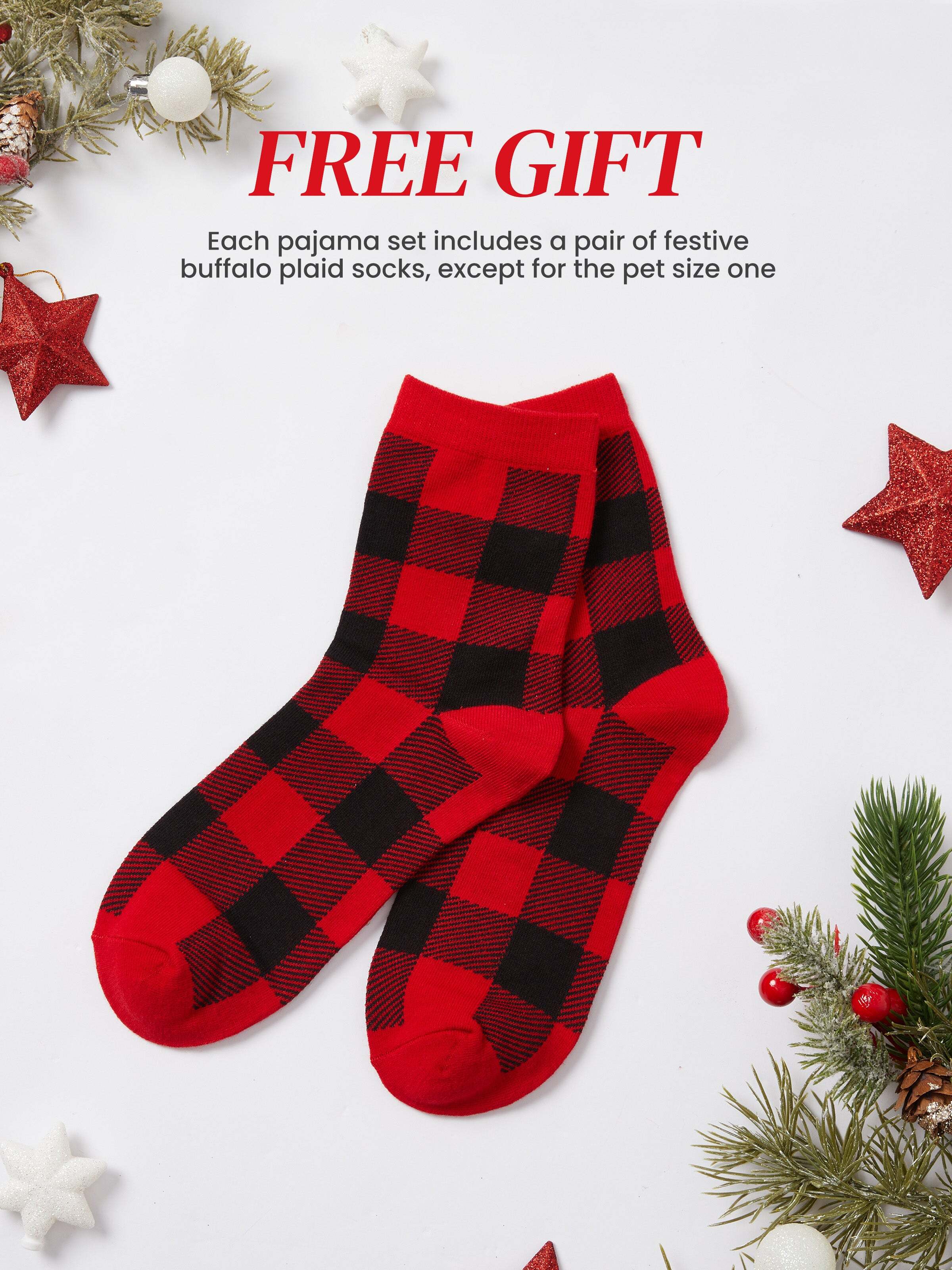 Christmas Snowman Pattern Pajamas Sets with Christmas Socks