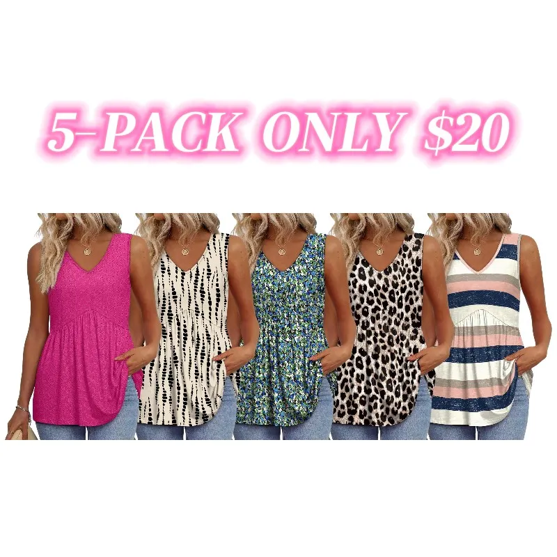 Womens Tank Tops 2026 Flowy Peplum Tops