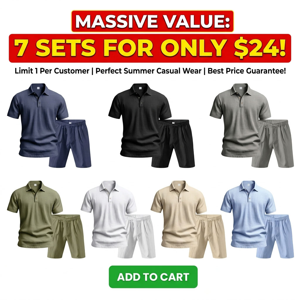 ⏰ Sale Ends Tonight-🔥Men’s Linen Beach Two Piece Set,- Relaxed Fit Drawstring Loungewear for Vacation Travel Resort Daily Wear Comfortable Stylish