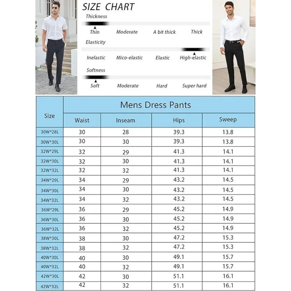 Men's Stretch Dress Pants No Iron Golf Pants