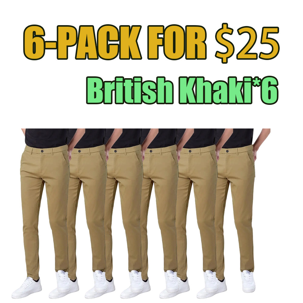 Men's Skinny Fit Khaki Tapered Casual Pants